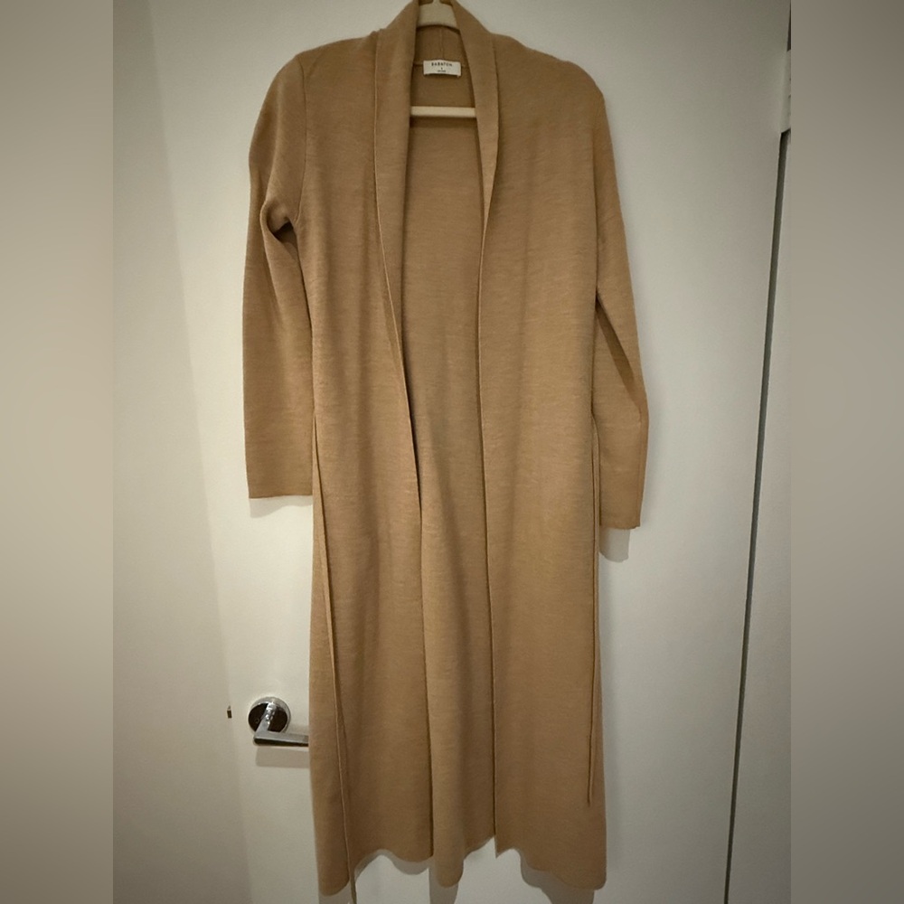 Aritzia Babaton Wool Long Cardigan Camel, size small